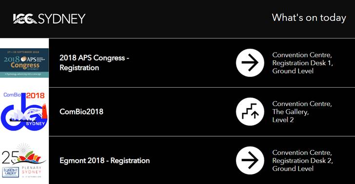 Convention centre directional signage